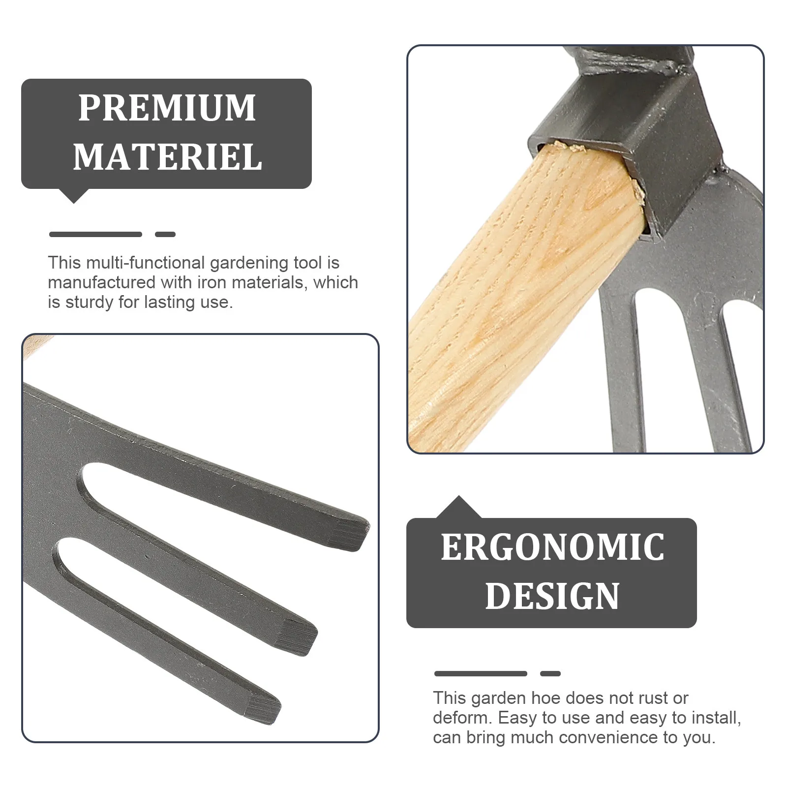 

2Pcs Steel Gardening Hoe Portable Impact Resistant Hand Hoe for Vegetable Farming Transplanting Bonsai Garden Tool