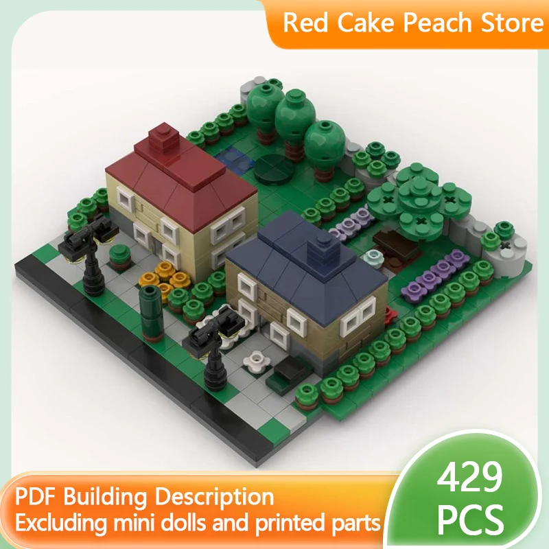 

Модель городской улицы MOC: конструктор из строительных блоков, модульные дома для семьи, развивающая игрушка для детей, подарок на праздник, набор для сборки