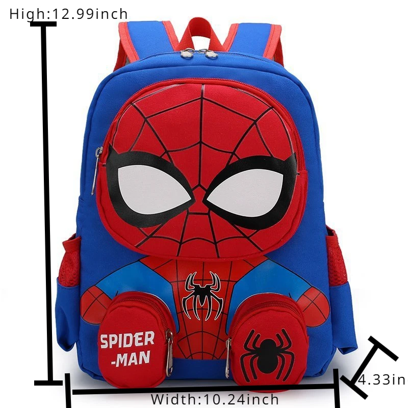 Aoger Anime Spiderman Design Backpack Cartoon  Printing Boys Primary Girls Children School Bag Kids Kindergarten Backpack Travel