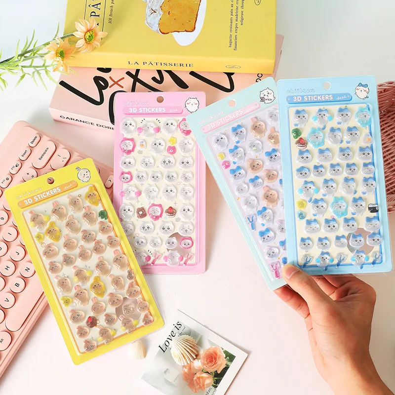 Chiikawa 3D Cute Crystal Stickers Usagi Phone Case Decoration Nail DIY Decorative Stickers for Notebook Laptop Waterproof