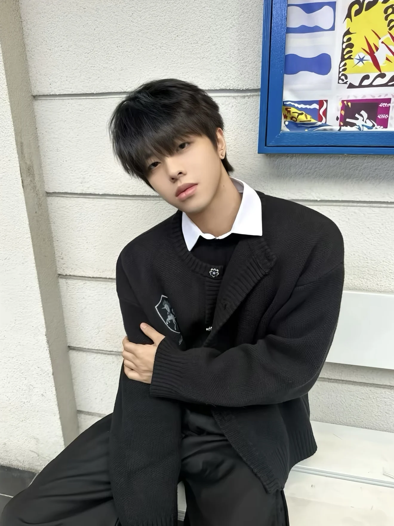 

Американский уличный узор с пуговицами, вязаный открытый кардиган для мужчин и женщин, зимняя атмосфера, универсальный ленивый свитер, повседневный свободный...