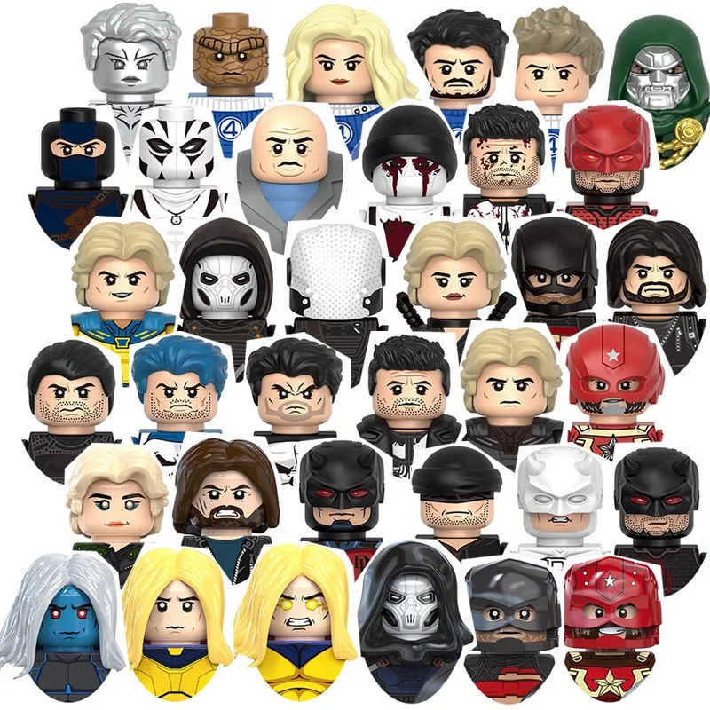

U.S.Agent Sentry Daredevil Punisher Doctor Doom Female Silver Surfer Kingpin Human Torch Building block boy birthday toy