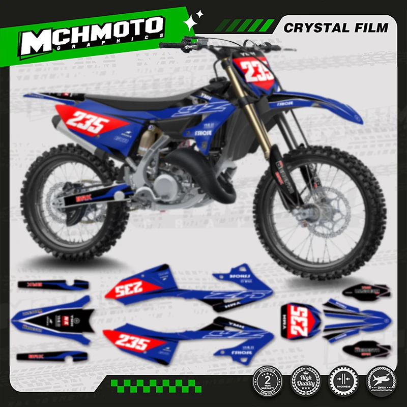 

MCHMFG Motorcycle Graphics Decal Stickers Kits For YAMAHA 2022 2023 2024 YZ125 YZ250 YZ 125 250 Number Name Background Custom