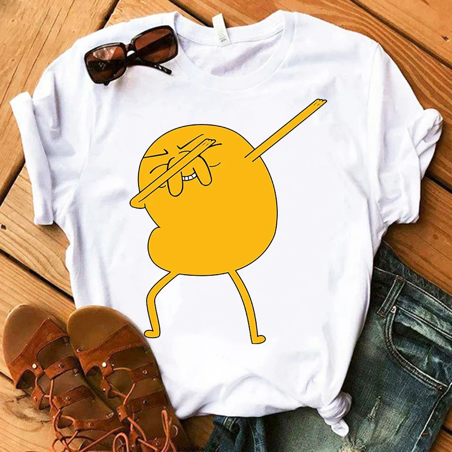 Simmer Anime Time T Shirt  Women Manga Graphic T-shirts Casual Clothes Finn and Jake T Shirt Female Princess Bubblegum Rock Tee