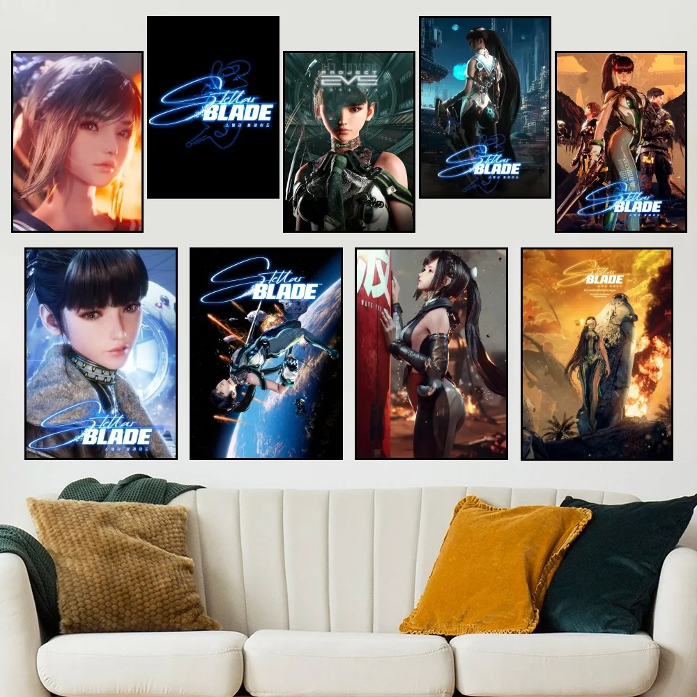 

Game Stellar Blade Project EVE Poster Small Prints Room Wall Sticker Wall Painting Bedroom Living Office