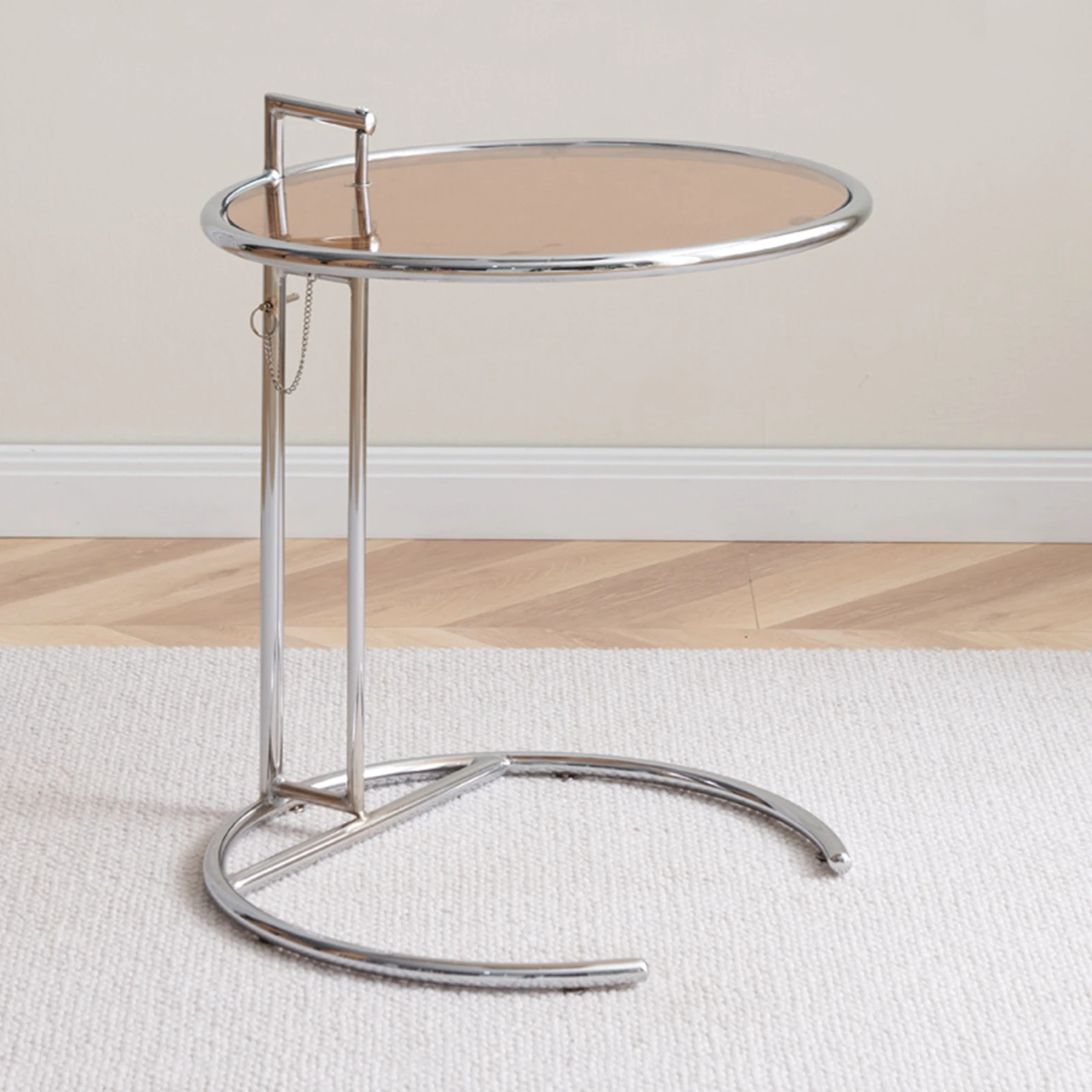 End Table Sofa Side Table Metal Snack Table for Sofa Bedroom Living Room Transparent Lift Coffee Table Glass Sofa Table