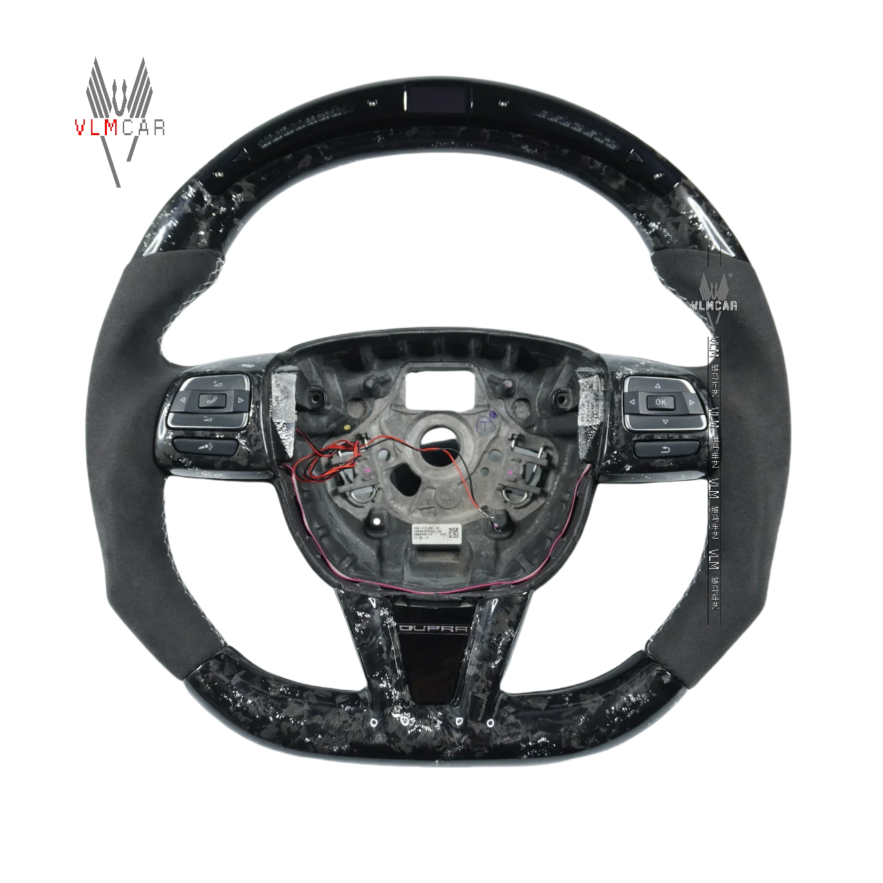 VLMCAR-Carbon Fiber Steering Wheel for Seat Leon FR 2012 Cupra Ibiza With Paddles Private Custom LED Screen