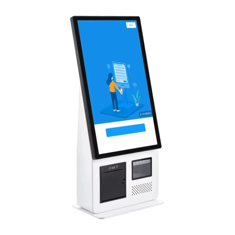 Checkout Kiosk  Touch Screen Restaurant Checkout Kiosk  Barcode Reader Payment for Supermarket   POS Monitor Self Service