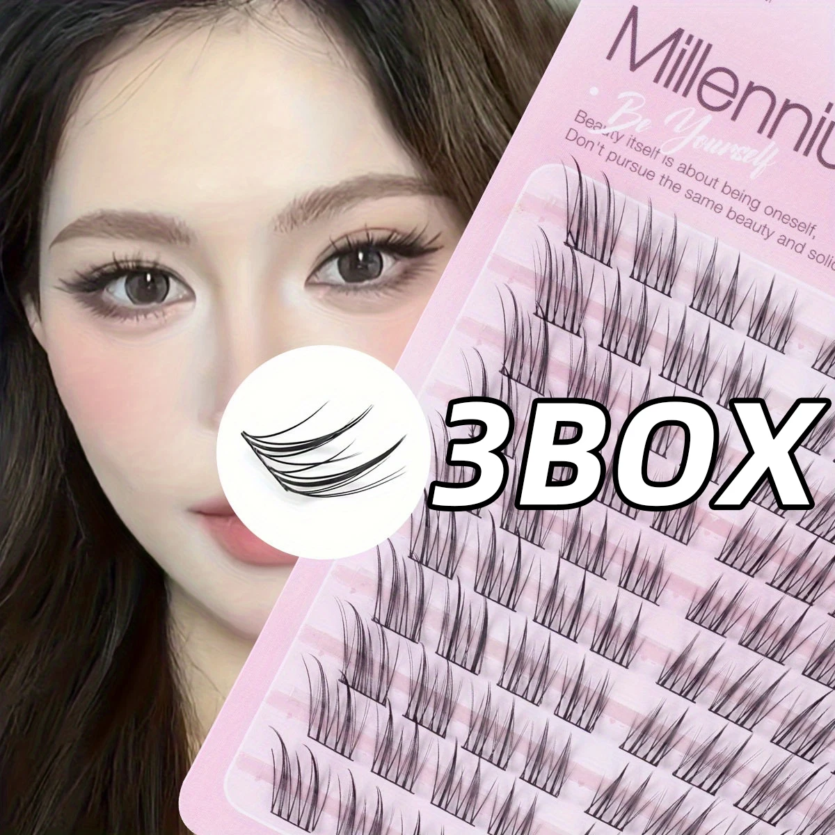 

3 упаковки накладных ресниц Fox Line Asymmetrical Lash Clusters, 5-14 мм, тонкий стержень, естественные, комфортные, для ежедневного использования