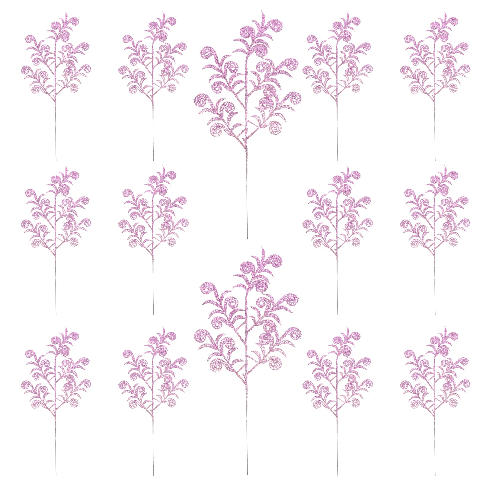 

14pcs Artificial Plants Glitter Leaf Lifelike Diy Craft Christmas Tree Ornaments Home Indoor Decor Xmas Party Layout Wreath