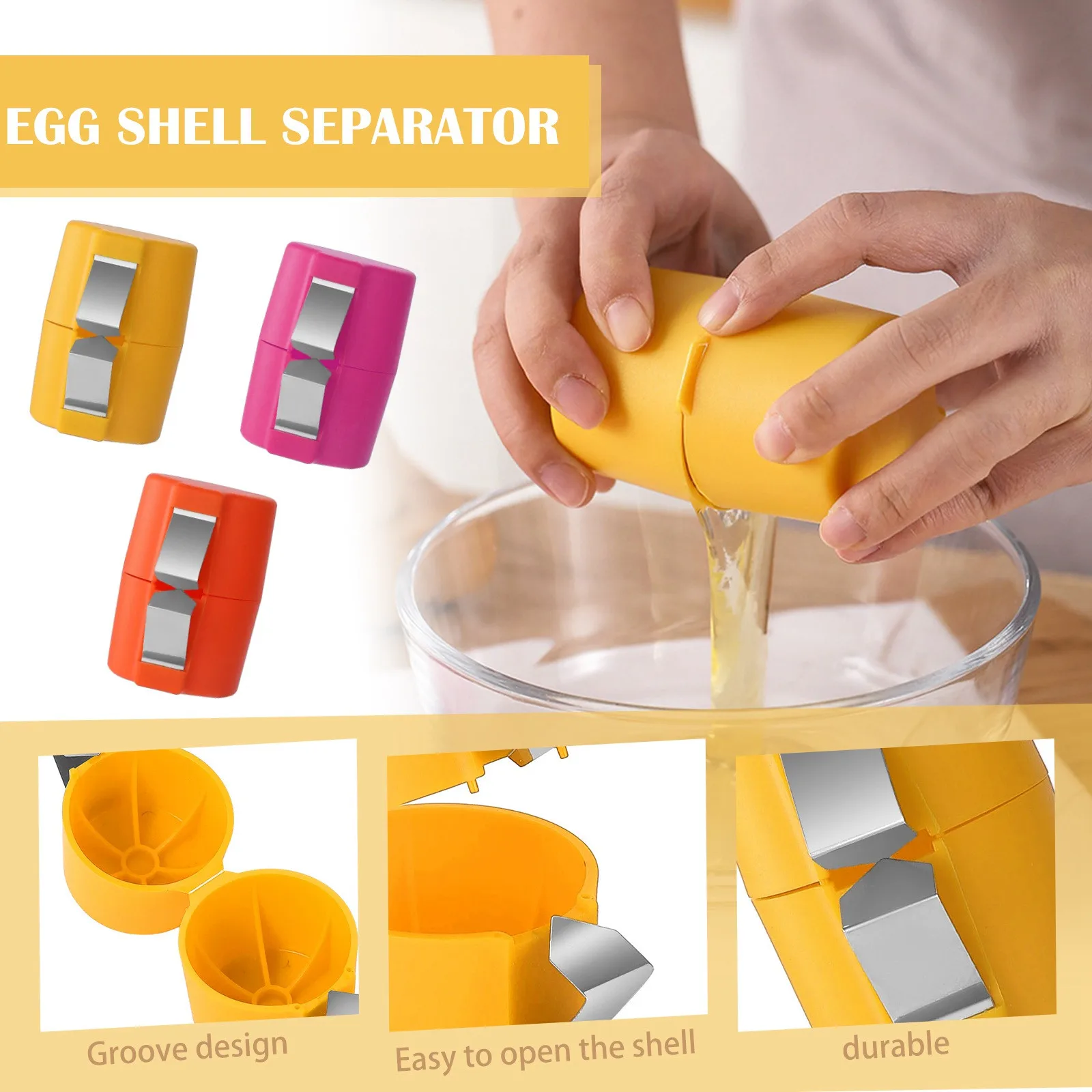 1Pc Egg Opener Tool Easy-to-Use Egg Opener Cracker Separator Tool Handheld Eggshell Breaker Cutter Topper Remover for Chicken