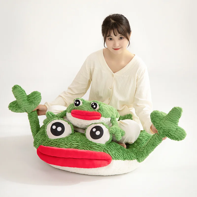 

35-120cm Giant Size Green Frog Plush Pillow Soft Stuffed Animal Ugly Sausage Mouth Frogs Kids Funny Toy for Girl Gift Home Decor