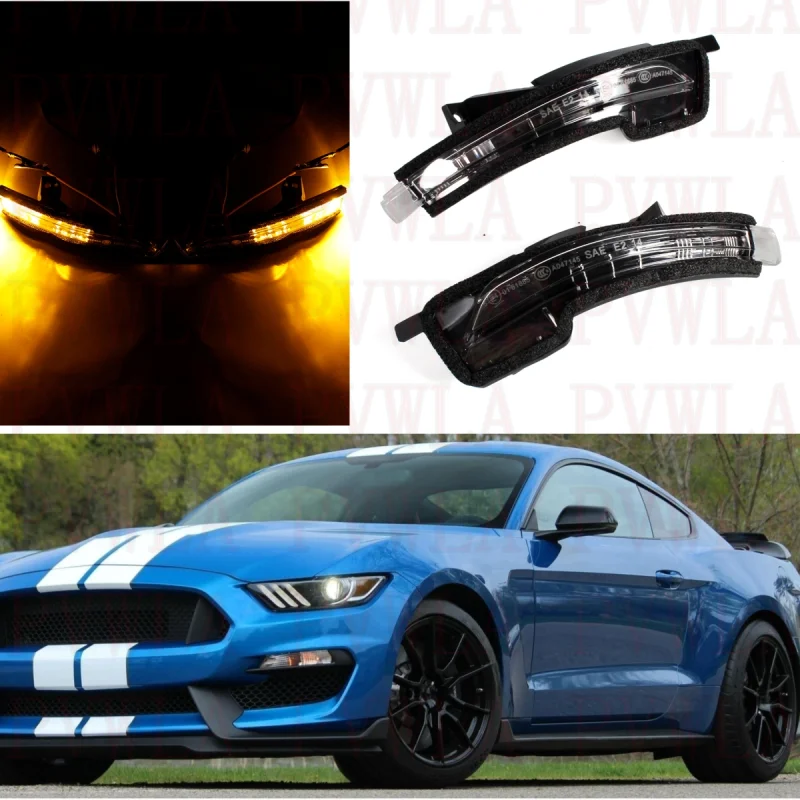 

Mirror Turn Signal Lights Indicator With LED Bulbs FR3Z-13B375-A FR3Z-13B374-A For Ford Mustang 2015 2016 2017 2018 2019