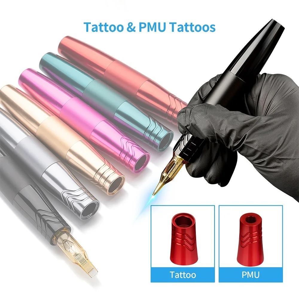 12000RPM Double Head Tattoo PMA Powerful Coreless Motor Tattoo Rotary Pen Permanent Makeup Body Tattoos Eyebrows Lips Eyeliner