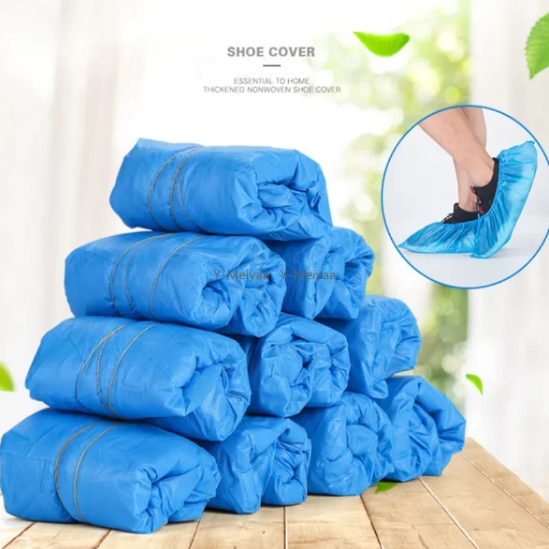 100-600PCS Disposable Shoe Cover PE Waterproof Shoe Cover Non-slip Foot Cover Indoor For Construction Workplace Carpet