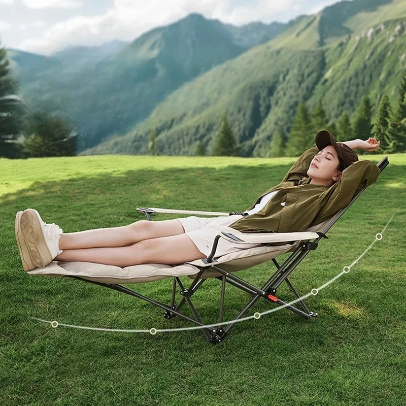 

For longues créatives modernes pour Camping, chaise longue pliante Portable tissu, chaises multifonctions avec oreiller pour