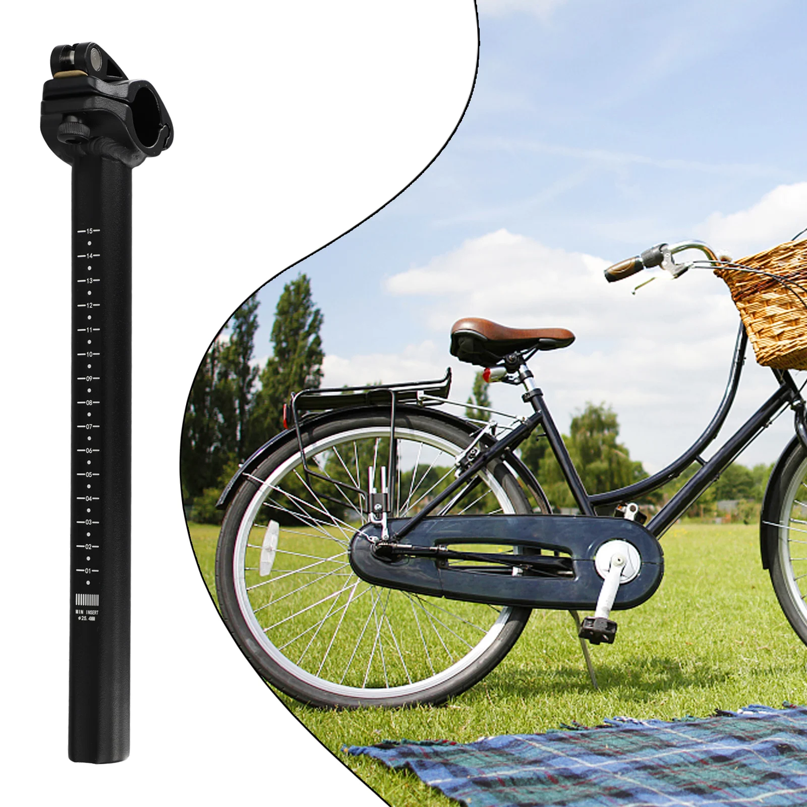 Cycle Folding Head Tube Folding Front Handle Parts Quick-release Risers 28.6 Stand Accessories Aluminum Alloy Bar