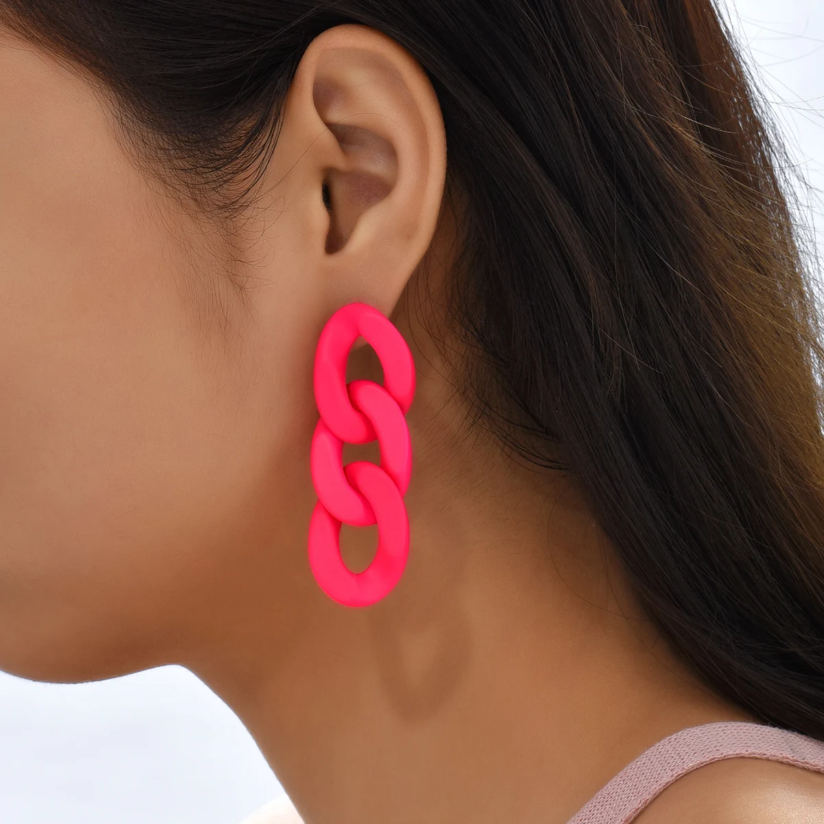 Pendientes de gota con cadena acrílica para mujer, aretes geométricos de resina, joyería Bohemia para fiesta, regalo, 2022