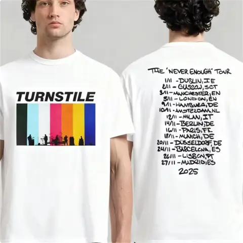 Nuovo tornello Europa e il Regno Unito "Nunca Satisfied Journey Date T-shirt da uomo per il tempo libero Moda traspirante O-Collo Top a maniche corte