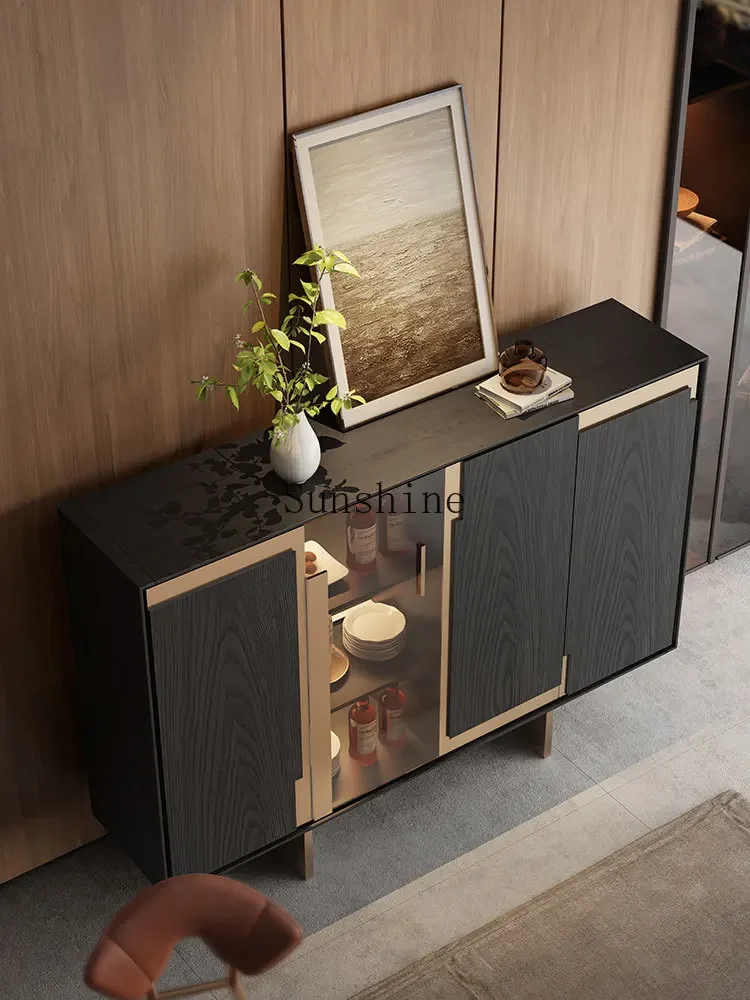 

Italian light luxury high-end simple villa living room against the wall storage wine cabinet FT