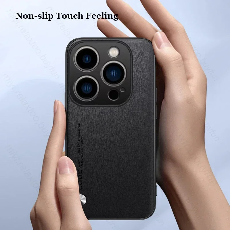 

Luxury PU Leather Case For iPhone 16 Plus 16Pro Plus16 Cover Matte Silicone Protection Phone Case For iPhone 16 Pro Max 16Pro