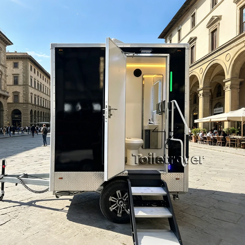 Ventilated 2 Stall Mobile Toilet Portable Outdoor Restroom European Design Easy Installation Brand for Park Use Events