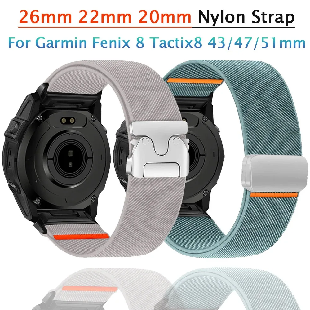 26 mm 22 mm 20 mm Quick Fit Nylonarmband für Garmin Fenix 8 Tactix8 43/47/51 mm Armband Garmin Quatix 8 Forerunner 965 970 Armband