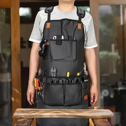 Industrial  Craftsman Waterproof Thick Smooth Canvas Artisan Gardening Workwear BBQ Auto Mechanic Tool  Multiple Pockets Apron