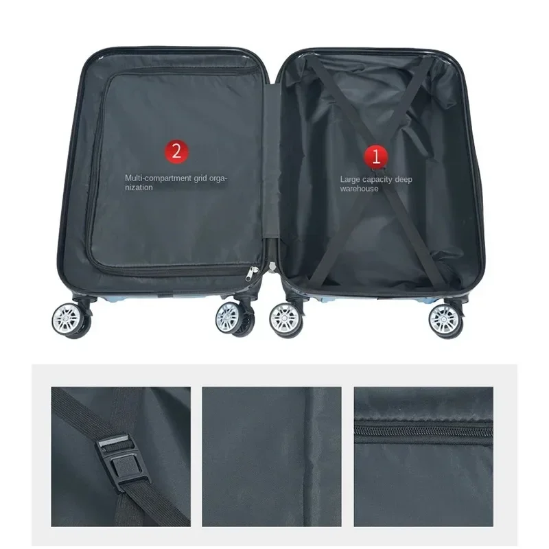 パスワード付きスーツケース荷物、トロリーケース、車輪付きトラベルスーツケース、男性と女性用のキャビン、4個、14インチ、20インチ、24インチ、28インチ