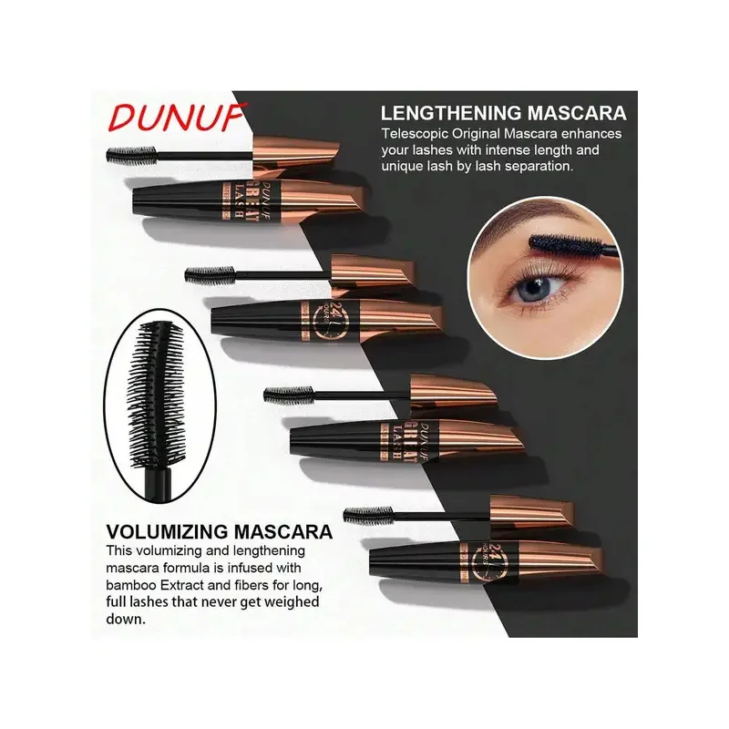 Mascara à cils en Fiber imperméable, 1 pièce, 2 pièces et 5 pièces, pour cils épais et bouclés, formule noire longue durée, idéale