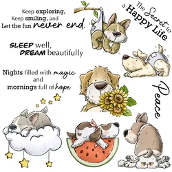 Mangocraft Cute Dogs Sleep And Dream Clear Stamp DIY Scrapbooking Supplies Silicone Stamp For Card Making Albums Crafts Decor