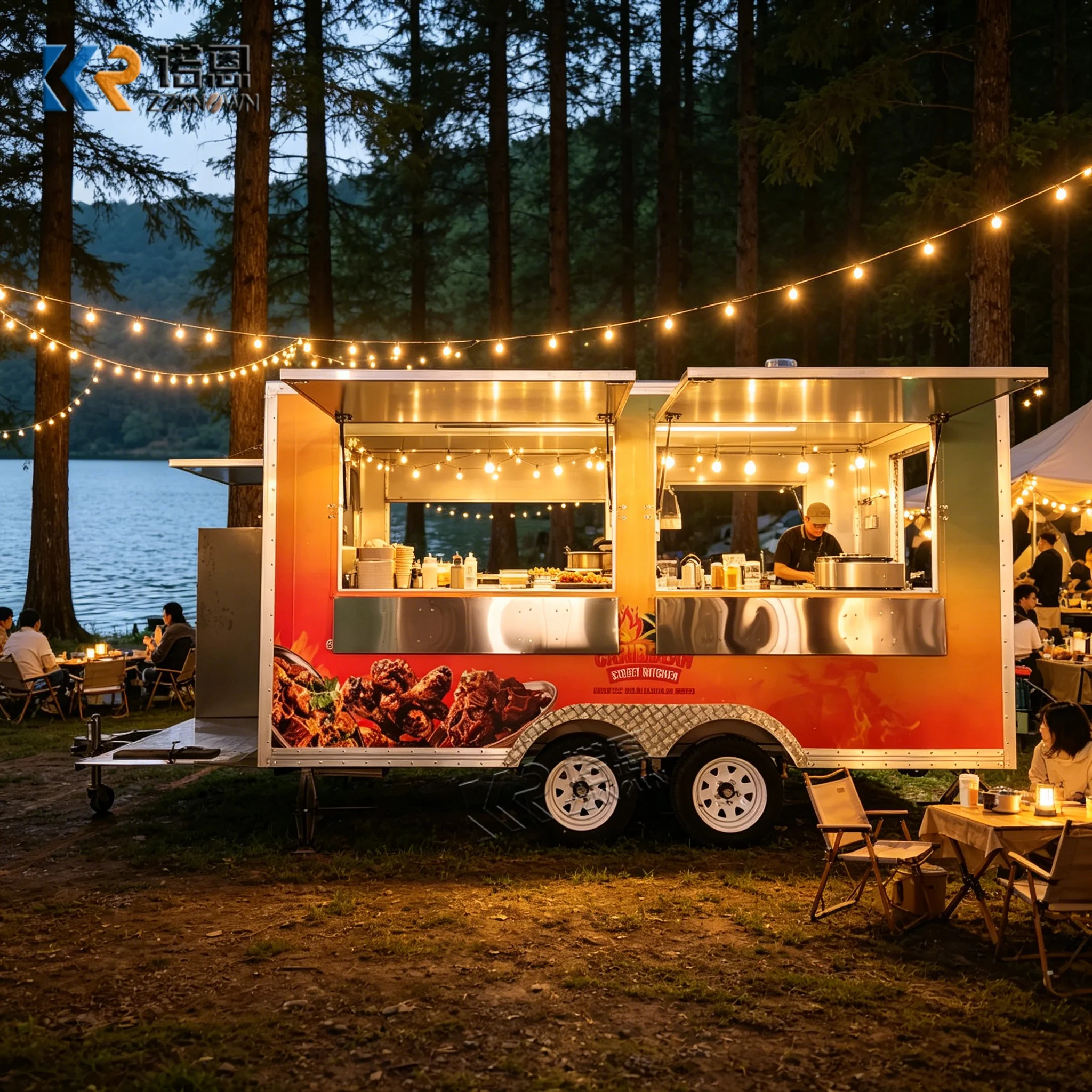 

Mobile Street Waffle Truck Professional Catering Hot Dog Snack Trailer Food Trailer Commercial Fast Food Truck Fully Equipped