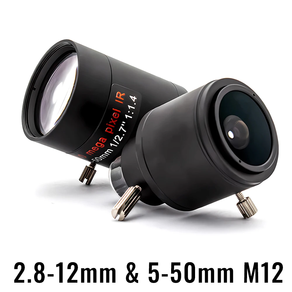 WGWK High Definition 2.8-12mm 5-50mm obiektyw aparatu mocowanie M12 ręczny zmiennoogniskowy zoom obiektyw CCTV do nadzoru kamera IP