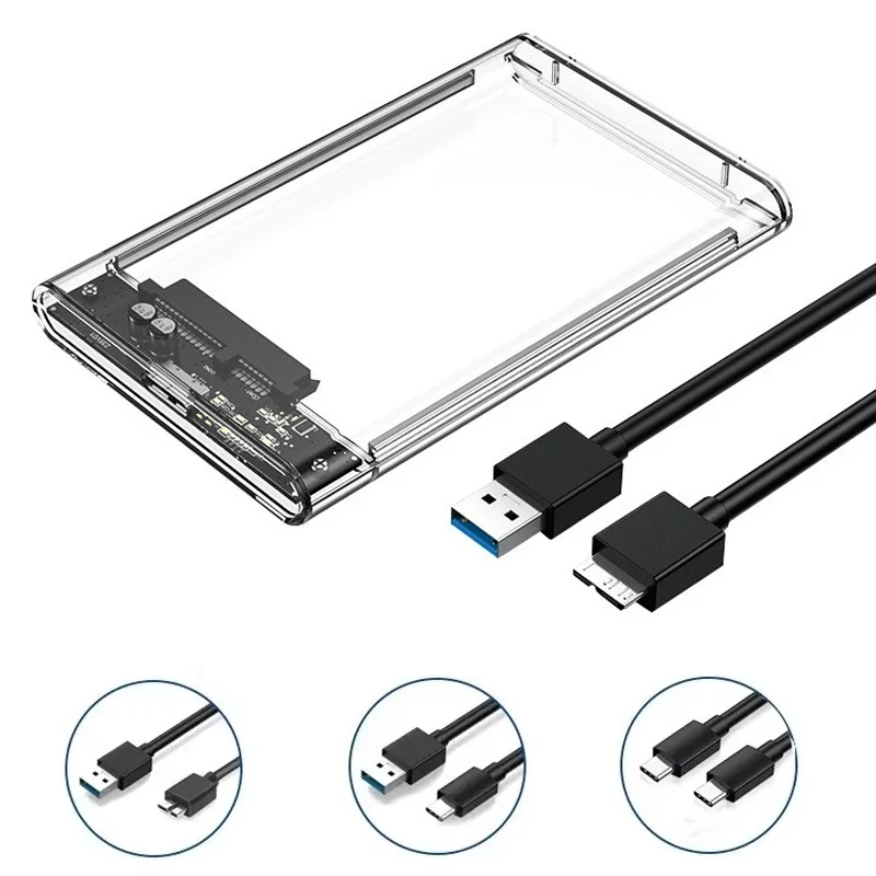 SATA to Type C 2.5 Inch External Storage Case SATA to USB With 5Gbps Transfer Speed HDD SSD Case Hard Drive Enclosure For Laptop