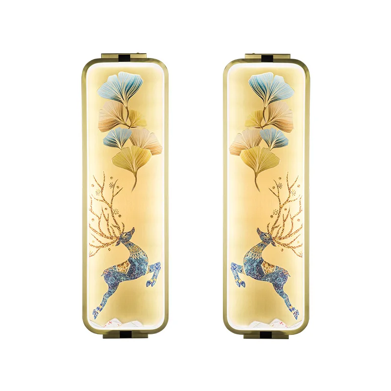 عبر الحدود جميع النحاس اللوحة الصينية منحوتة يدويا غرفة المعيشة حائط الخلفية مصباح المشاهير الإنترنت