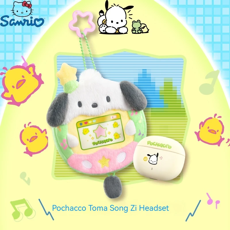 

Sanrio 5.3 Bluetooth Headset Cartoon Cartoon Pochacco Semi-in-ear Headset With Plush Bag Wireless Stereo Cute Girl Birthday Gift