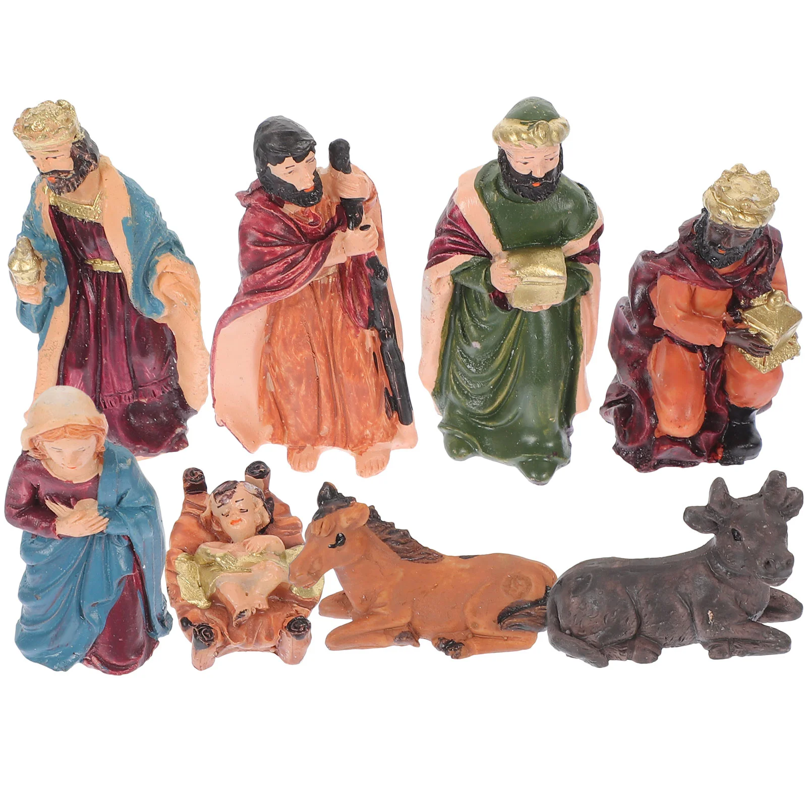 Xmas Decorations Jesus Manger Ornaments Resin Christmas Molds Small Nativity Figures