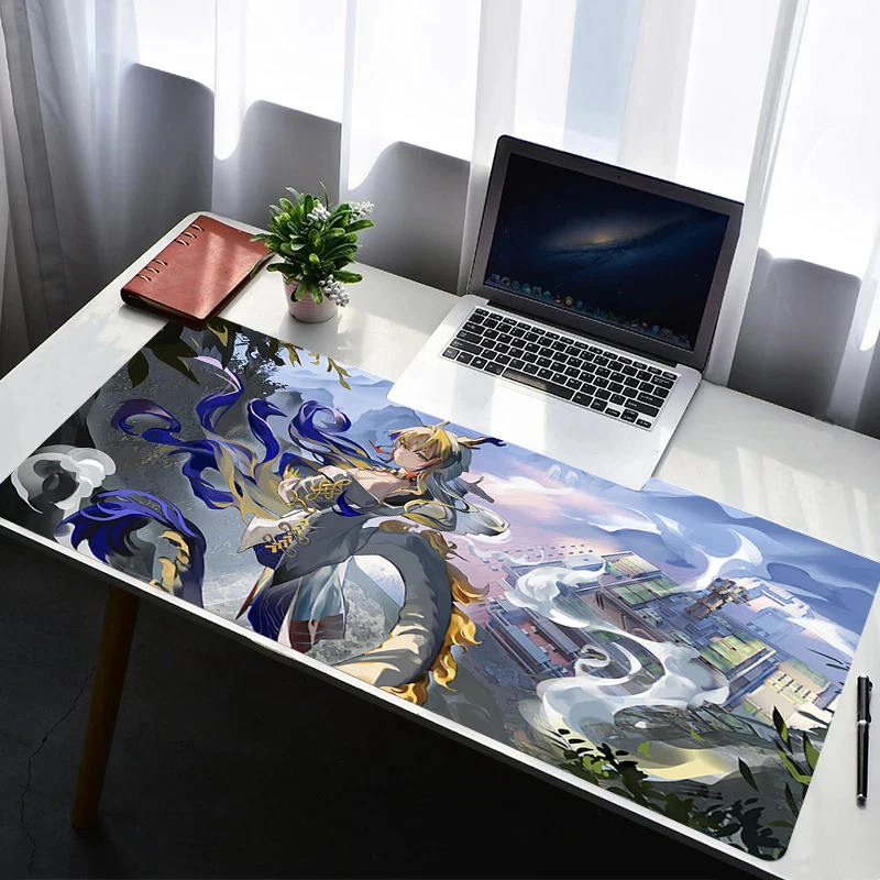 

Коврик для мыши Arknights Shu Design, нескользящий настольный коврик, мягкие игровые аксессуары, прошитые края для дома и игр, коврик для геймера, коврик для мыши