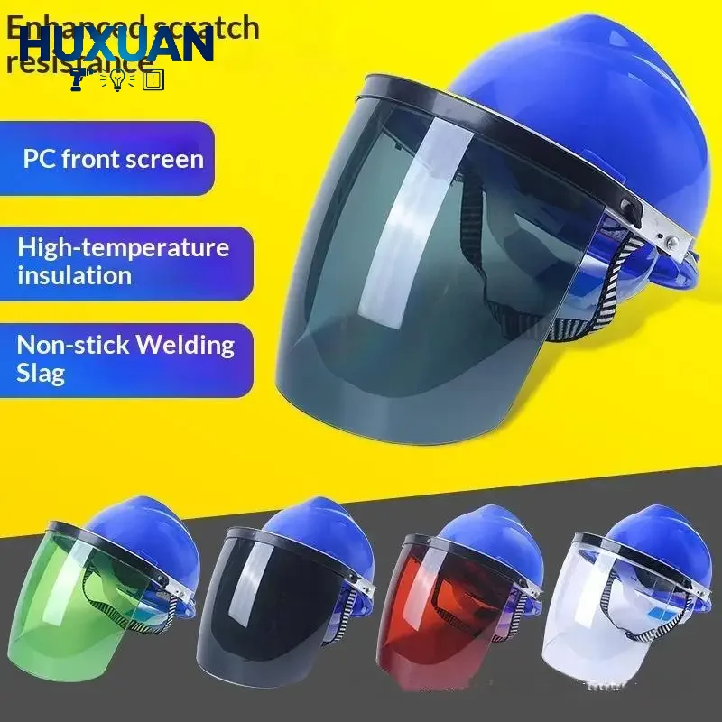 Welding Safety Helmet With PC Face Shield  Resistant Heat Insulation Anti Welding Slag For Industrial Welding
