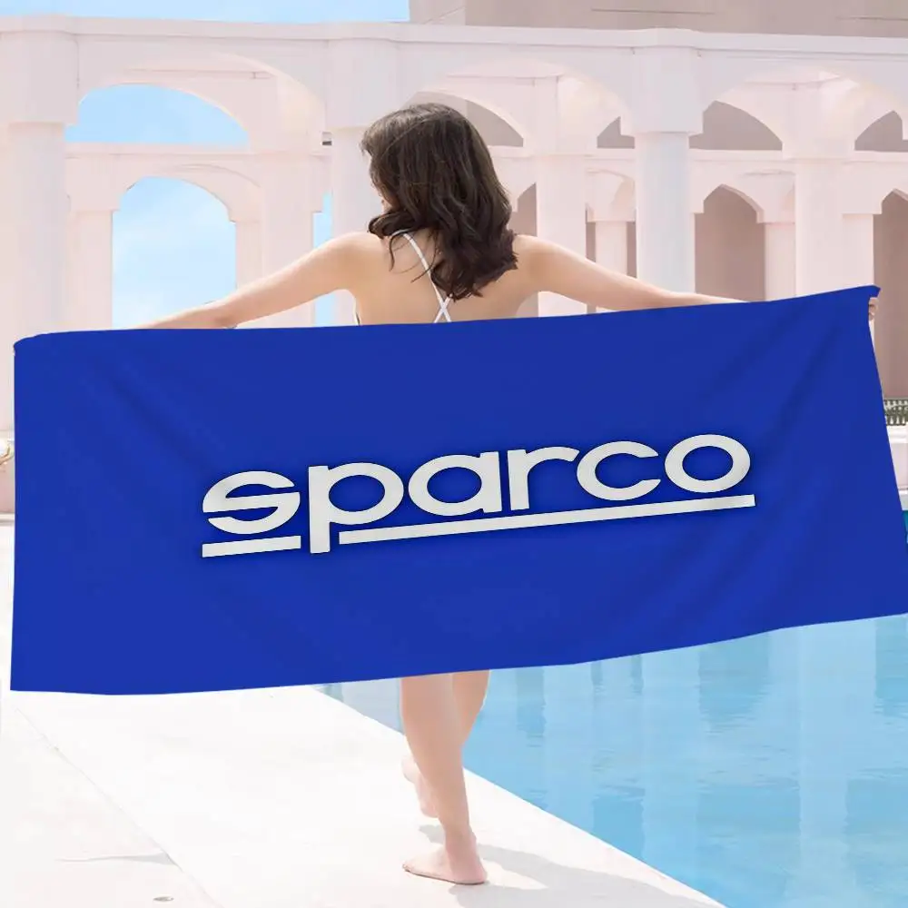 S-Sparcos Logo Microfiber Printed Beach Towel Mountain Climbing Yoga Beach Swimming Running Absorbent Soft Towel