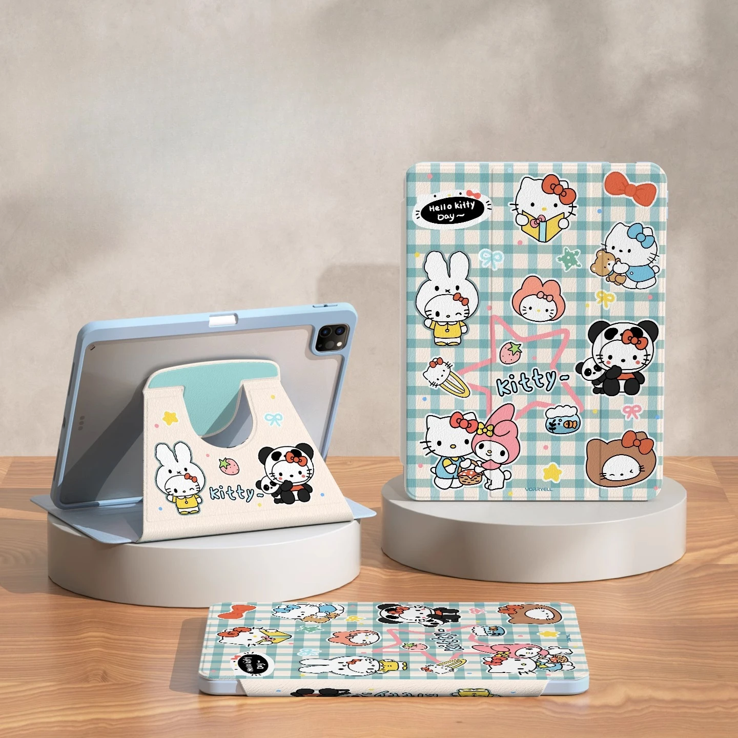 

Чехол для планшета Sanrio Hello Kitty для iPad 6 7 8 9 Air 1 2 3, защитный чехол для iPad Pro 3 4 5 с вращающимся защитой от падения и крышкой для ручки