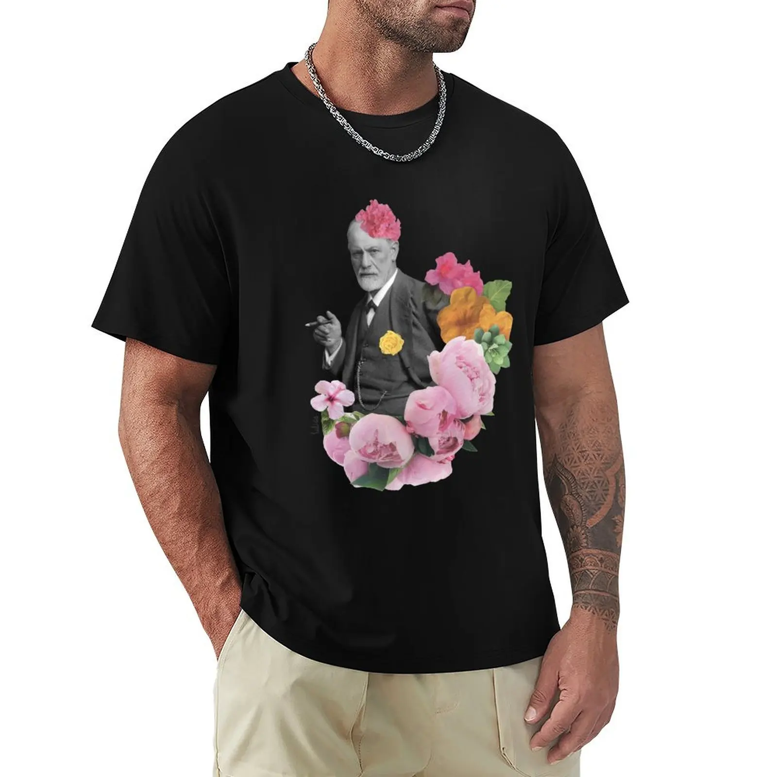 Sigmund Freud collage T-Shirt Casual Work Wear T-Shirt