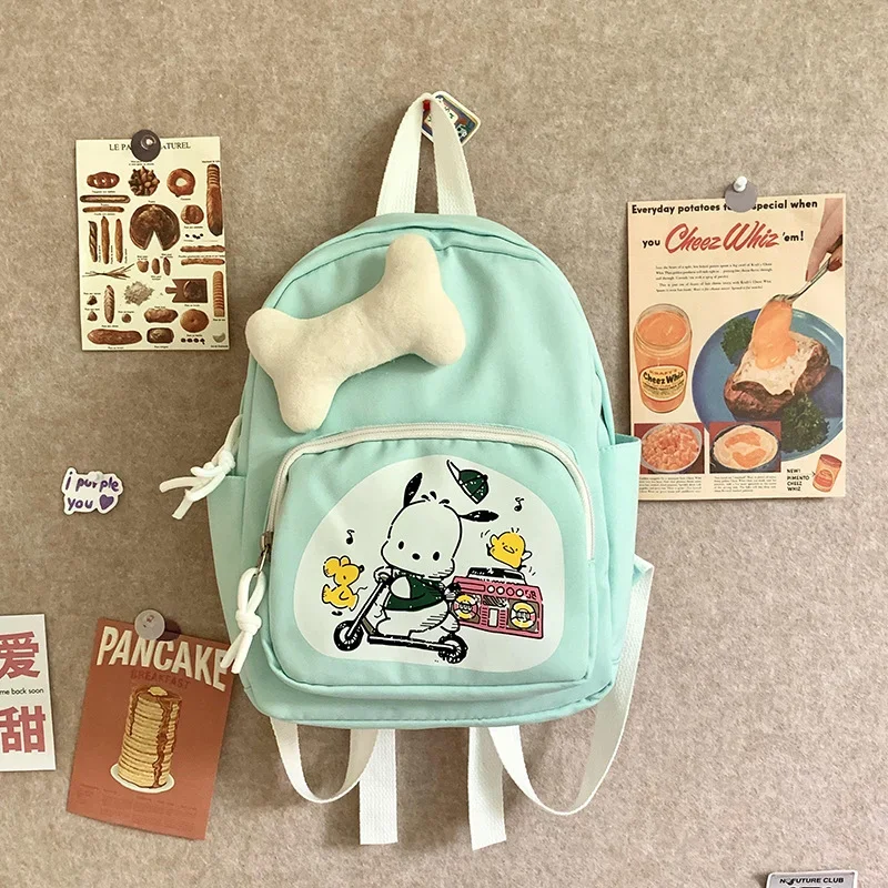 Sanrio pacha cão bonito estudante mochila dos desenhos animados impressão simples fresco grande capacidade mochila