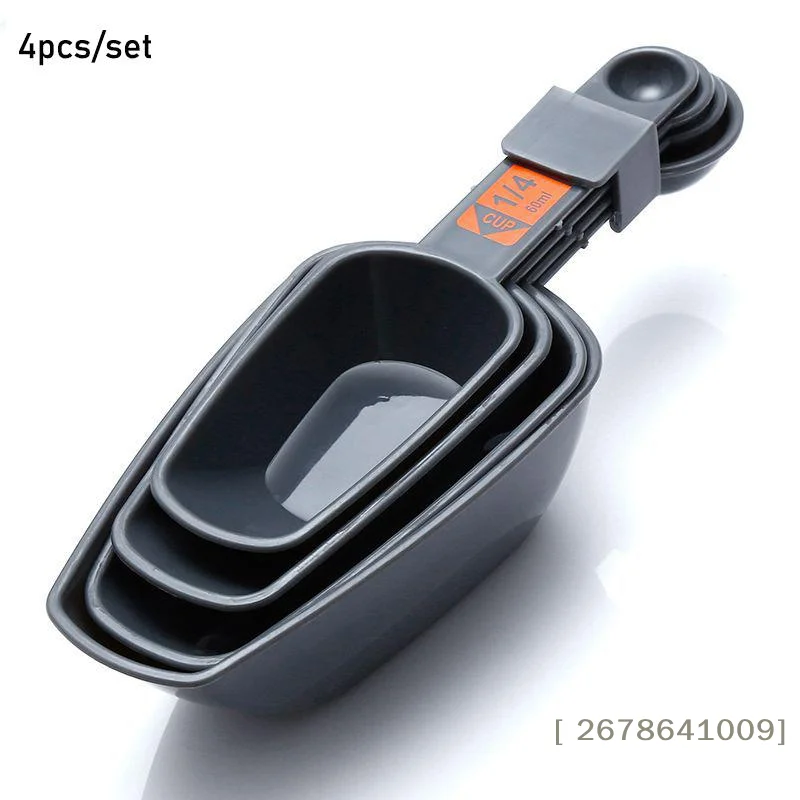 ⚑4Pcs/Set Measuring Spoons Baking Cooking 1/4 Cup To 1 Cup PP Plastic With Scale Coffee Measuring Scoops Kitchen Home Tool