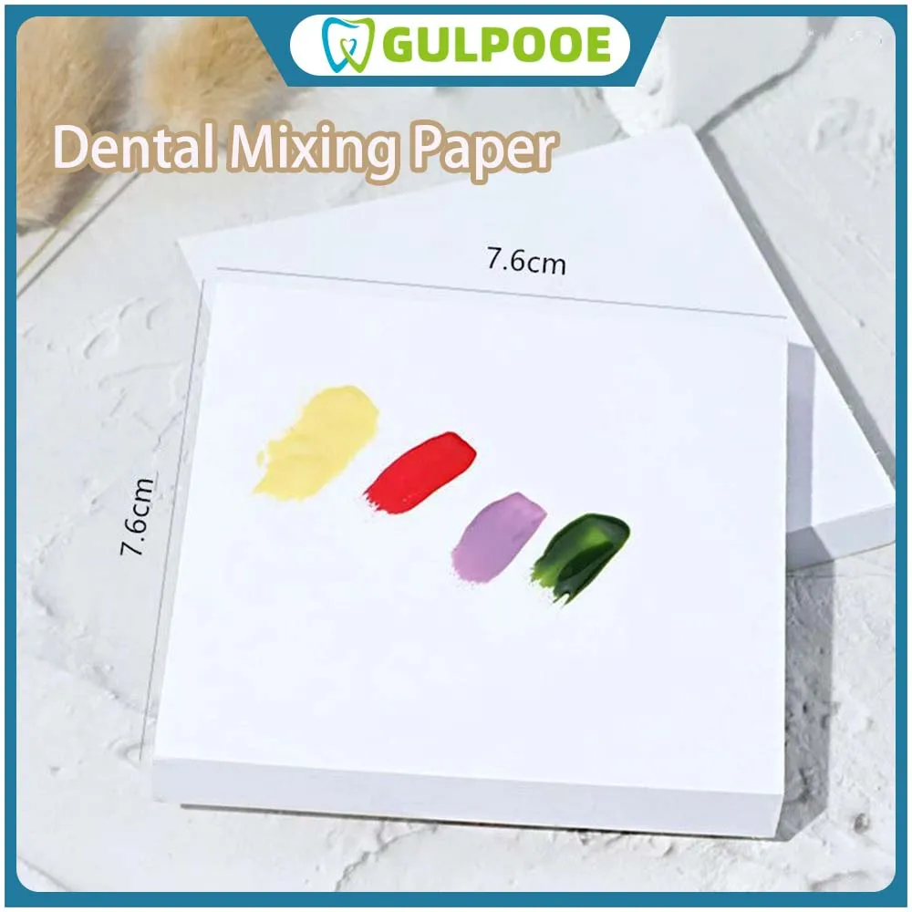 GULPOOE 50 Sheets Of Dental Mixing Pape Dental Mixing Paper Mixing Paper Sampling Paper Double-Sided Mixing Paper Dental Tools