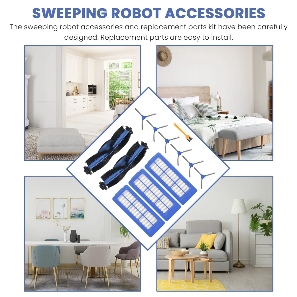 

Набор HLES для Eufy RoboVac 11S MAX, RoboVac 30C MAX, RoboVac G10, RoboVac G30, Edge-13 шт. запасных частей, щетка-фильтр