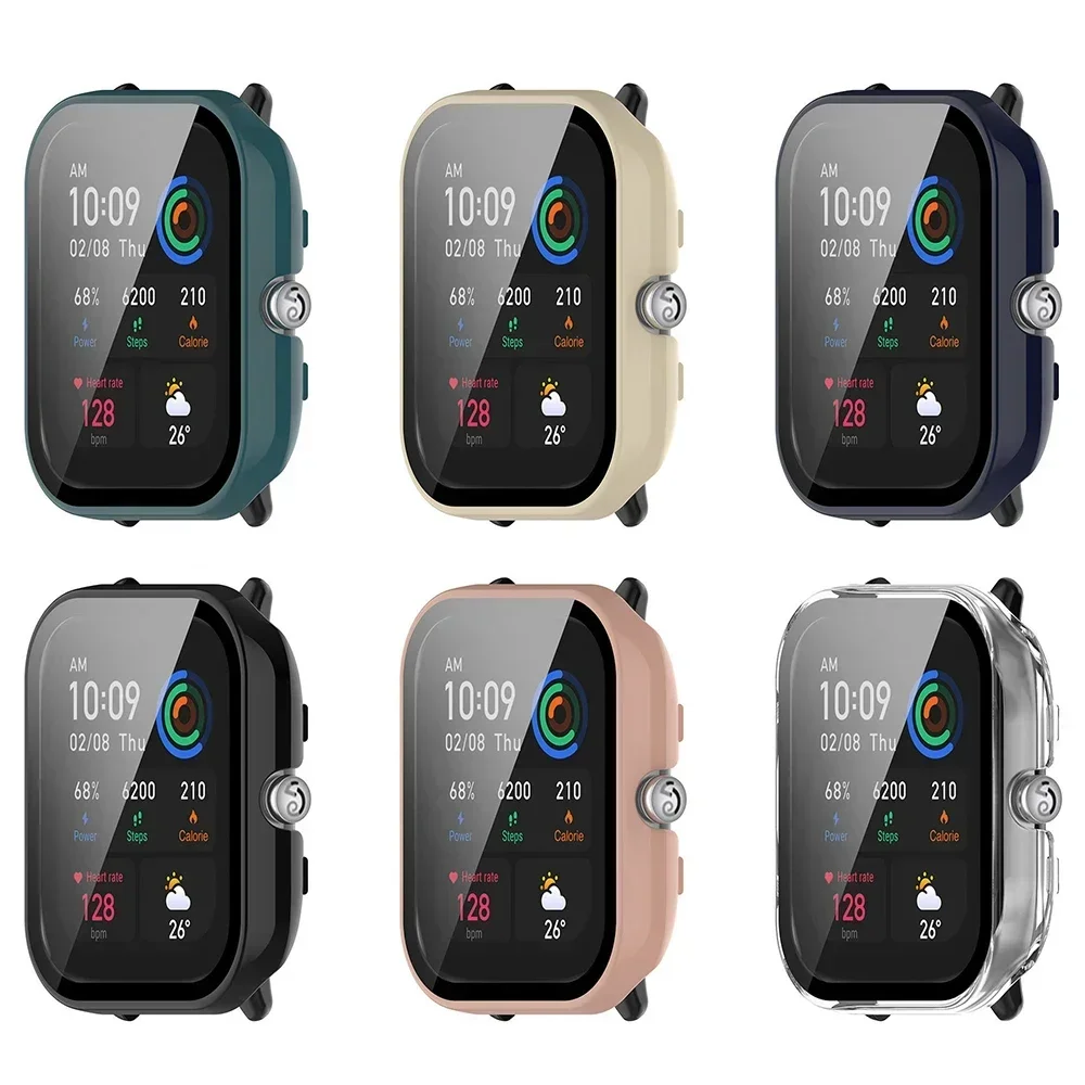 Housse PC + verre pour Huami Amazfit GTS 4 GTS 4 Mini montre intelligente, étui de protection pare-chocs pour Huami Amazfit Bip 5 3 Pro/Active(A2211)