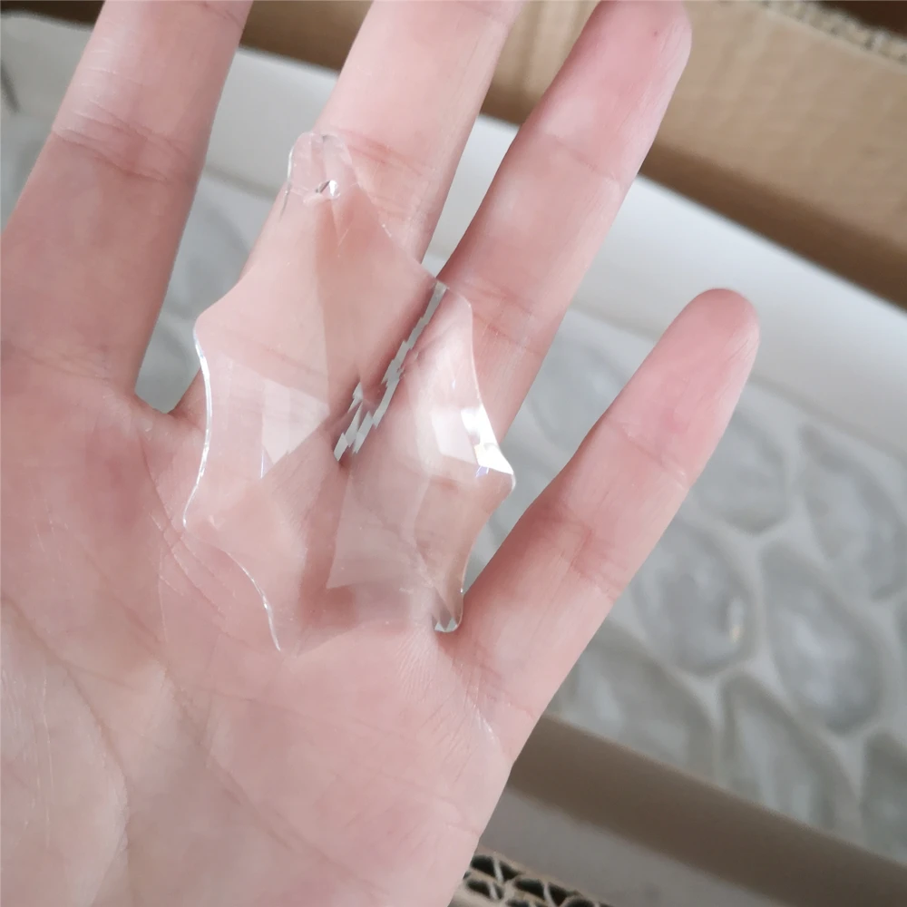 63 مللي متر 30 قطعة واضح كريستال زجاج العنكبوت ويب شكل المعلقات ثقب واحد كريستال زجاج أجزاء الثريا لديكور المدخل #1