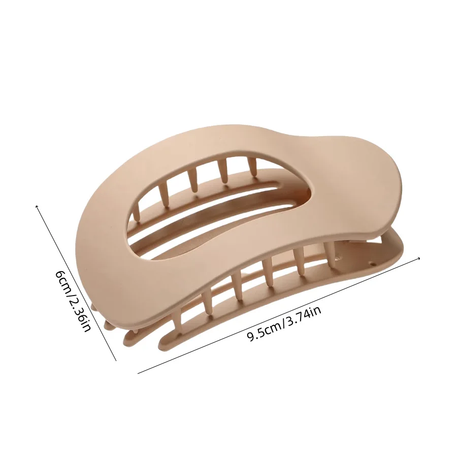 مشبك شعر مسطح بيضاوي غير لامع، فرنسي بسيط، مقاس كبير، منحنى لطيف، دبوس شعر مريح، إكسسوار للشعر، زينة أغطية الرأس