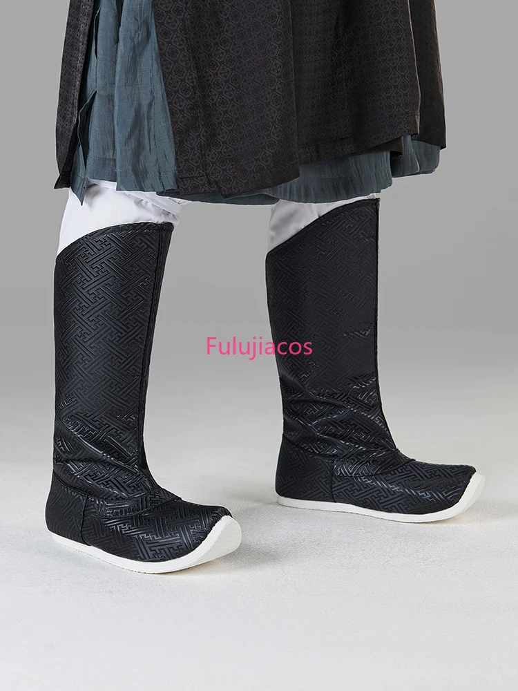 

Сапоги Hanfu, полосатые сапоги для мыла, мужские древние ботинки, длинные туфли-трубы